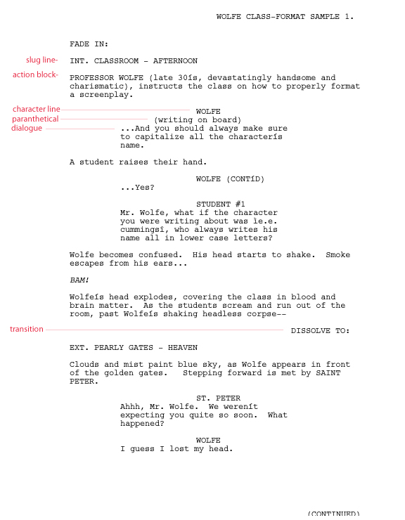 Proper format to write a movie script